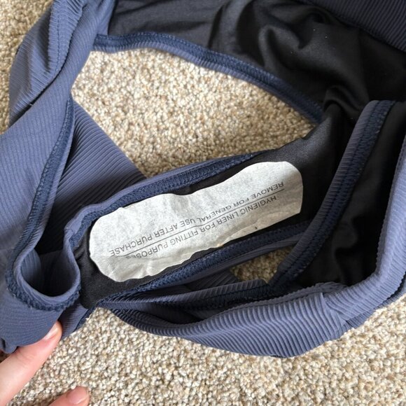 Navy Blue Ribbed Bikini Set Size M - Picture 9 of 12